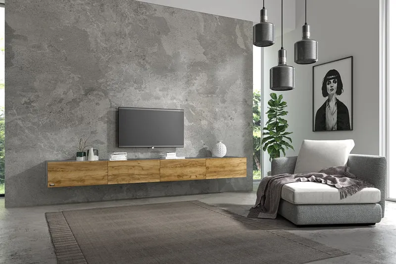 Wuun® TV-Lowboard Somero I 100cm bis 360cm I TV-Schrank & Hängeschrank für Wohnzimmer I Verschiedene