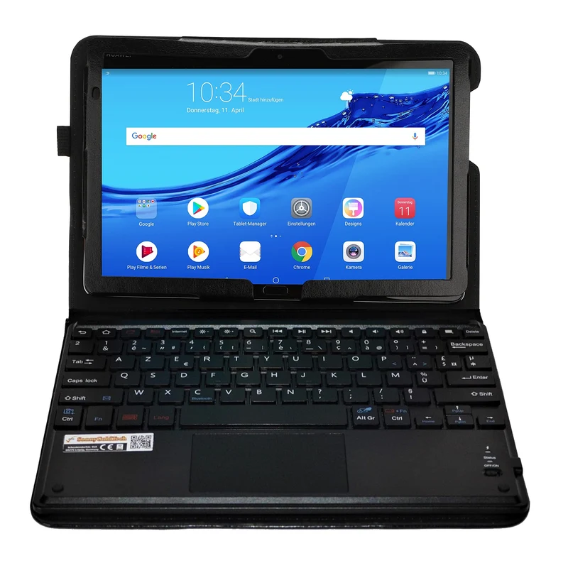 MQ21 für Huawei M5 lite 10.1 - FRANZÖSISCHES Layout - Bluetooth Tastatur Tasche mit Touchpad für Med