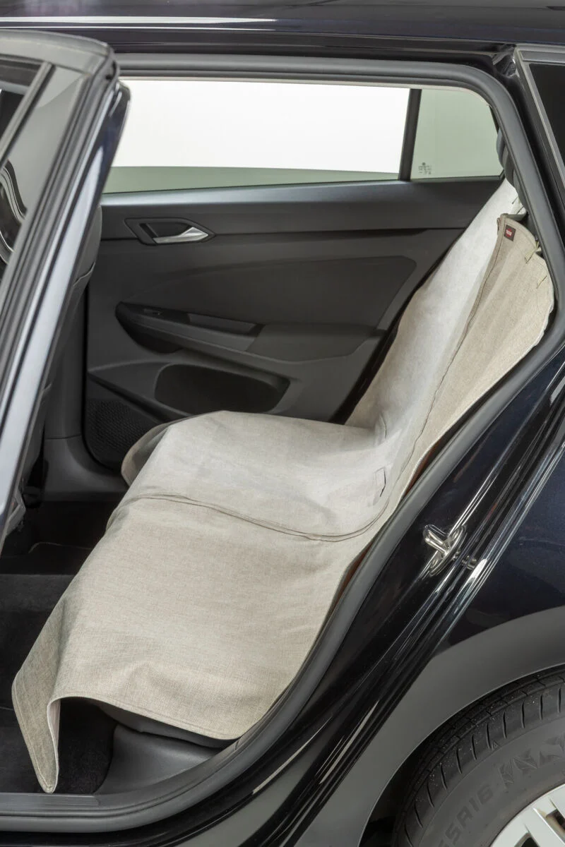 beige Autoschondecke zur einseitigen Befestigung, teilbar