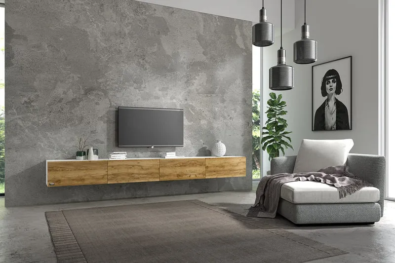 Wuun® TV-Lowboard Somero I 100cm bis 360cm I TV-Schrank & Hängeschrank für Wohnzimmer I Verschiedene
