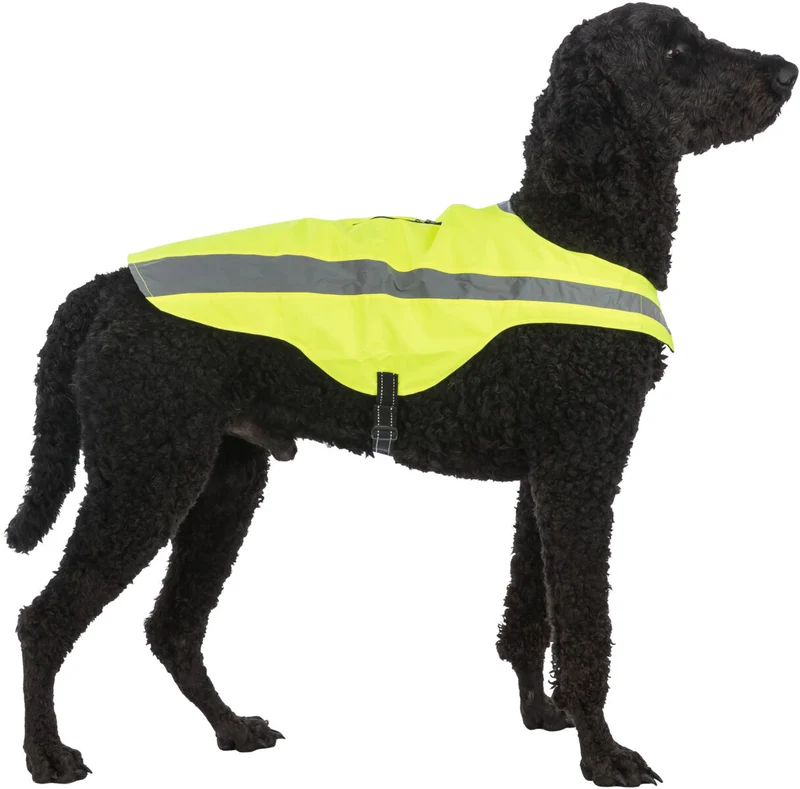 Sicherheitsweste für Hunde mit Bauchgurt und Reißverschluss am Rücken