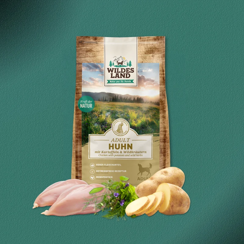 12kg Wildes Land Classic Adult - Huhn mit Kartoffeln und Wildkräutern