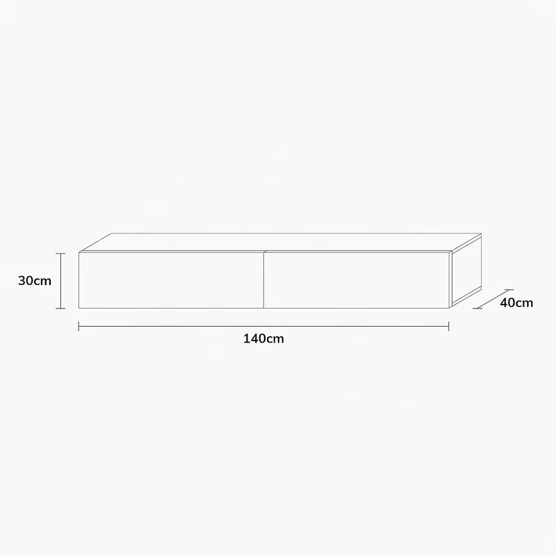 Wuun® TV-Lowboard Somero I 100cm bis 360cm I TV-Schrank & Hängeschrank für Wohnzimmer I Verschiedene