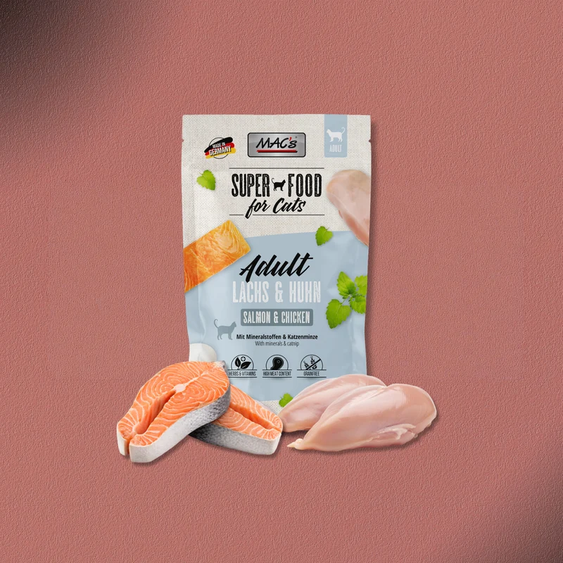 12x100g MAC'S Cat Pouchpack Lachs & Huhn