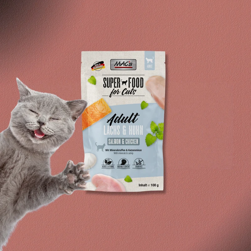 12x100g MAC'S Cat Pouchpack Lachs & Huhn