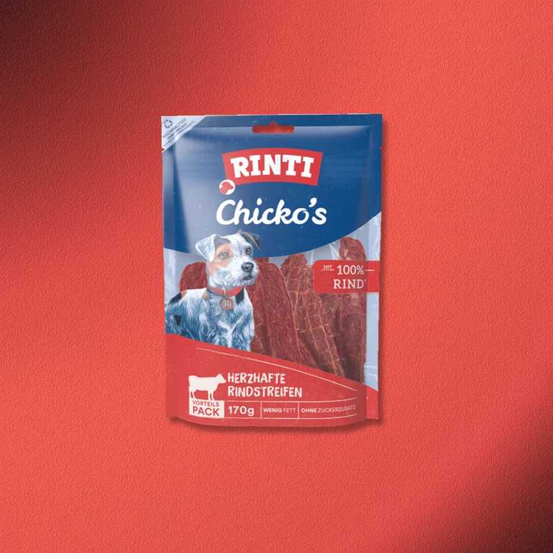 18x170g Rinti Chicko's Herzhafte Rindstreifen
