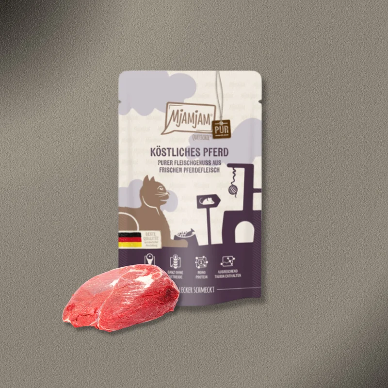 12x125g MjAMjAM Quetschie Purer Fleischgenuss - köstliches Pferd pur