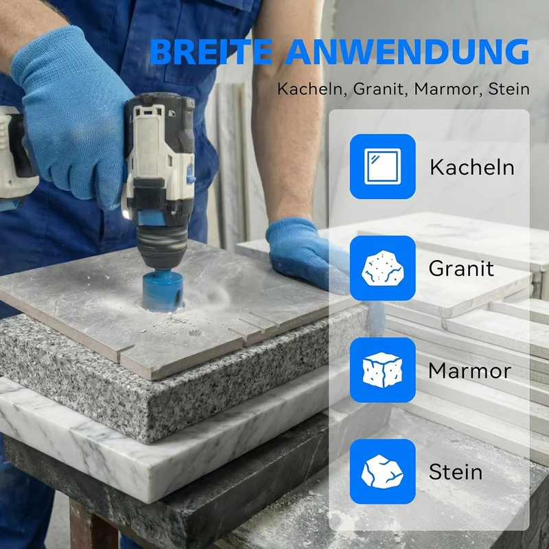Diamant Fliesenbohrer Set 2 Stück 25 mm Vakuum Gelötet Trockenbohren Porzellan Fliesen Keramik Grani