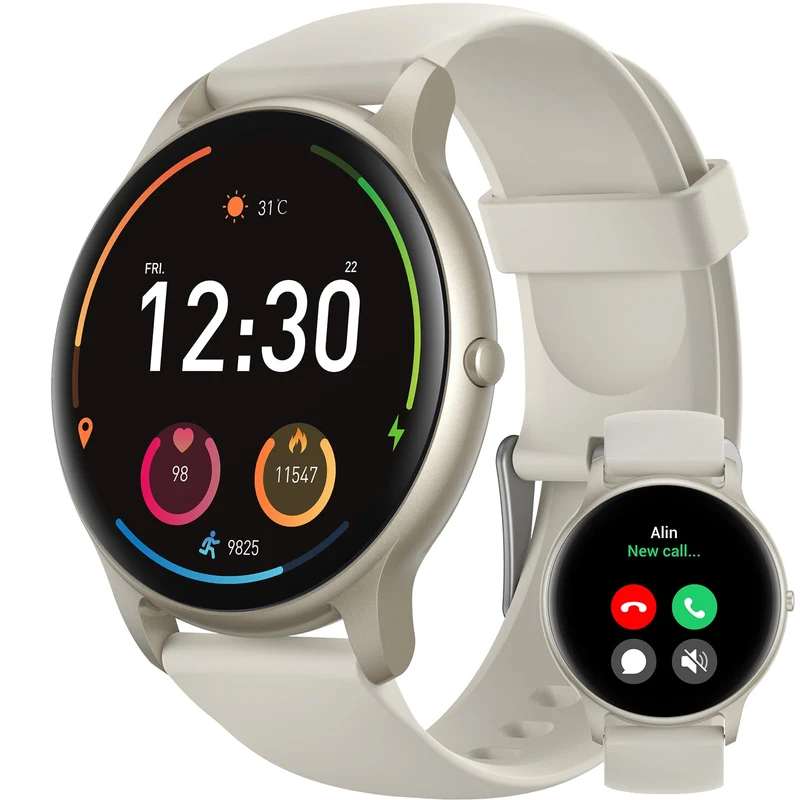 Parsonver Smartwatch Herren Damen mit Telefonfunktion, Leichte Fitnessuhr Sternsilber, Sternsilber