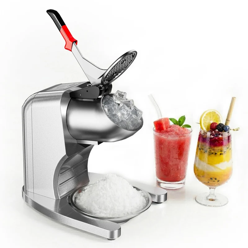 Garvee Leistungsstarker Eiscrusher 350W für Küche & Bar, 4 Edelstahlklingen | 2L Beh?lter, 113kg/h,