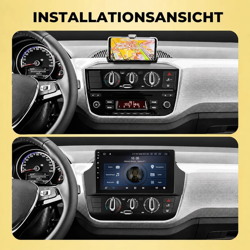 M.I.C. V9B-S Android 14 Autoradio für VW UP/Skoda Citigo/Seat MII, V9B-S