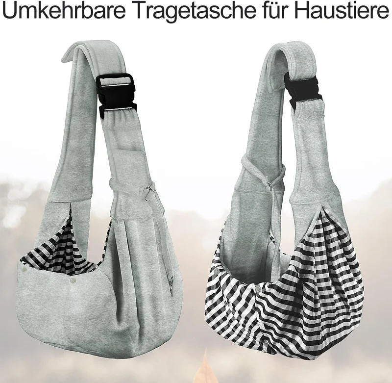 PETLOFT Tragetuch Hund, Reversibel Kleine Hundetrage, Einstellbar Pet Tragetuch, Freisprecheinrichtu