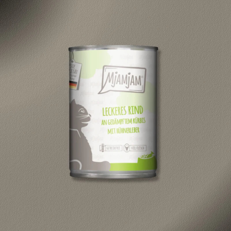 24x400g MjAMjAM Cat leckeres Rind an gedämpftem Kürbis
