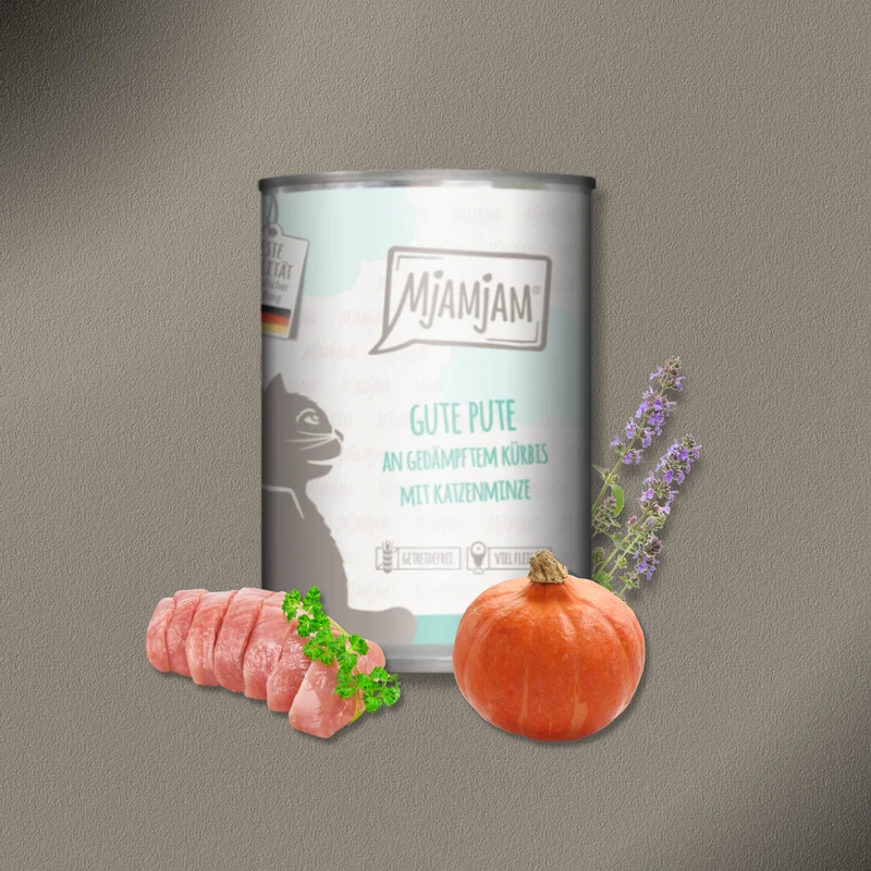 24x400g MjAMjAM Cat gute Pute an gedämpftem Kürbis
