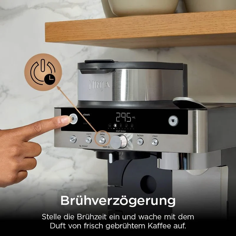 Ninja Prestige 2-in-1 Filterkaffee- und Kapselmaschine mit integriertem Milchaufschäumer, für Latte,