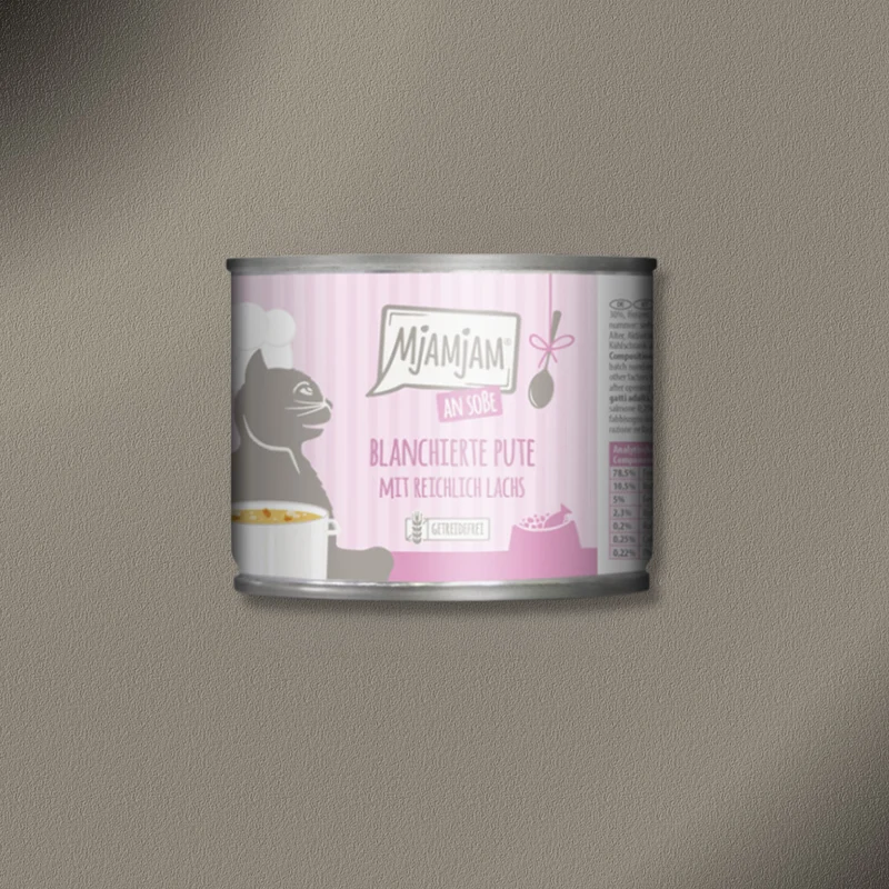 6x185g MjAMjAM Cat - blanchierte Pute mit reichlich Lachs an Soße