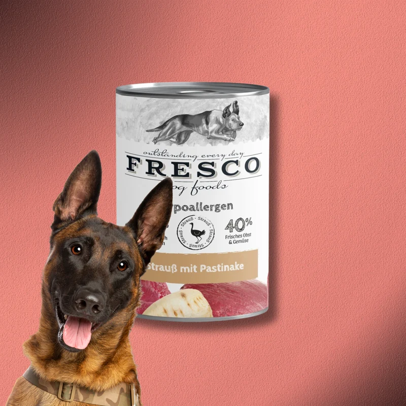 12x400g Fresco NassBarf Hypoallergen-Menü Strauß mit Pastinake