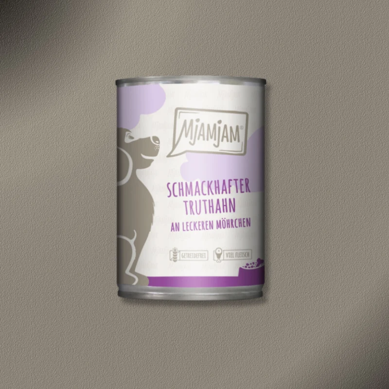 24x400g MjAMjAM Dog - schmackhafter Truthahn an leckeren Möhrchen