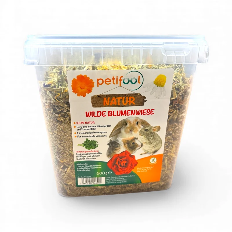 Wilde Blumenwiese – Ergänzungsfutter mit Gräsern und Blüten