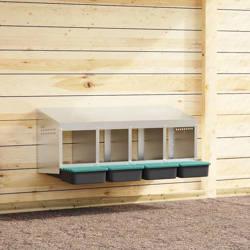 Abrollnest Hühner 4-fach Legenest Metall 106x50x46 cm Wandmontage Eierfach