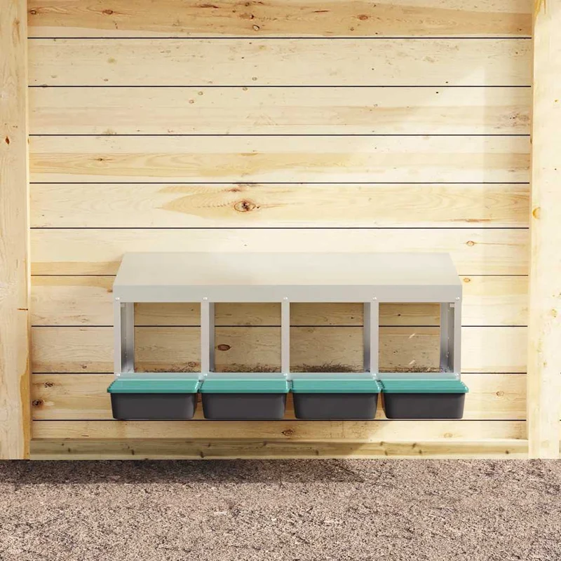 Abrollnest Hühner 4-fach Legenest Metall 106x50x46 cm Wandmontage Eierfach
