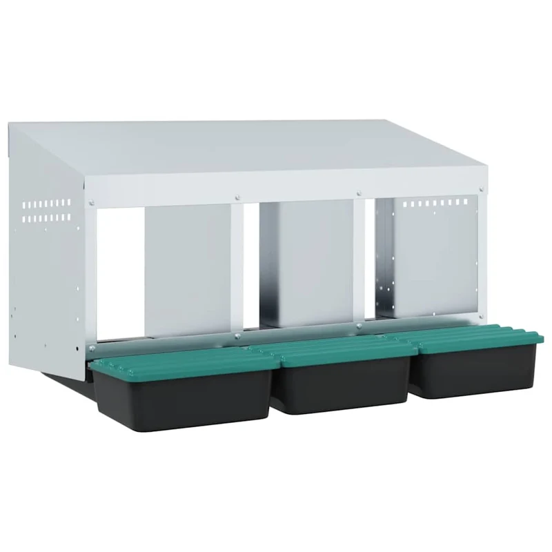 Abrollnest Hühner 3-fach Legenest Metall 79,5x50x46 cm Wandmontage Eierfach