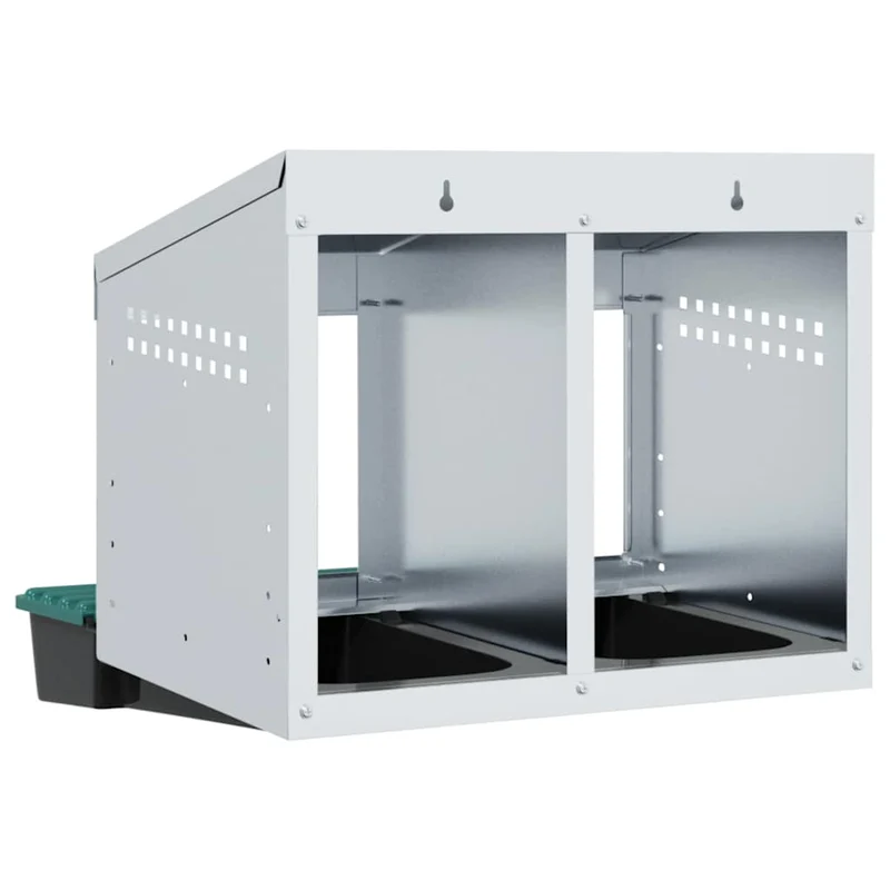 Abrollnest Hühner 2-fach Legenest Metall 53x50x46 cm Wandmontage Eierfach