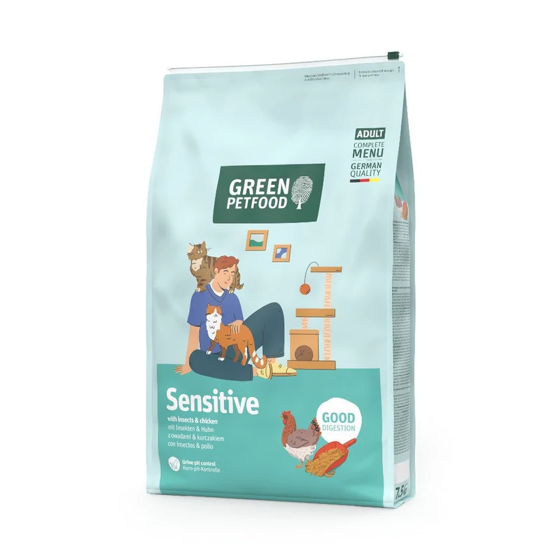 Green Petfood Cat Sensitive with Insects & Chicken