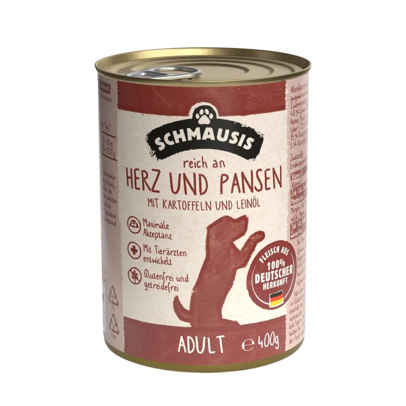 Schmausis Herz & Pansen mit Kartoffeln & Leinöl