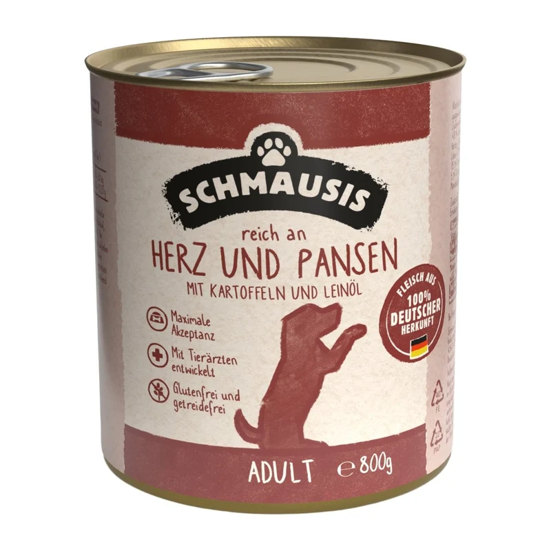 Schmausis Herz & Pansen mit Kartoffeln & Leinöl