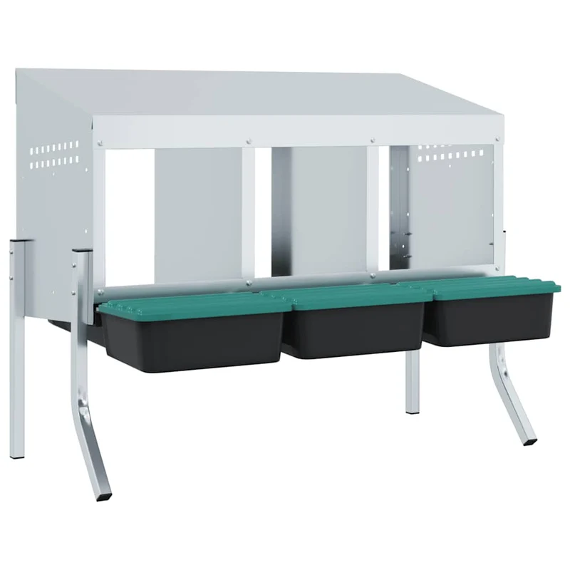 Abrollnest Hühner 3-fach Legenest Metall 83,5x50x68 cm höhenverstellbar