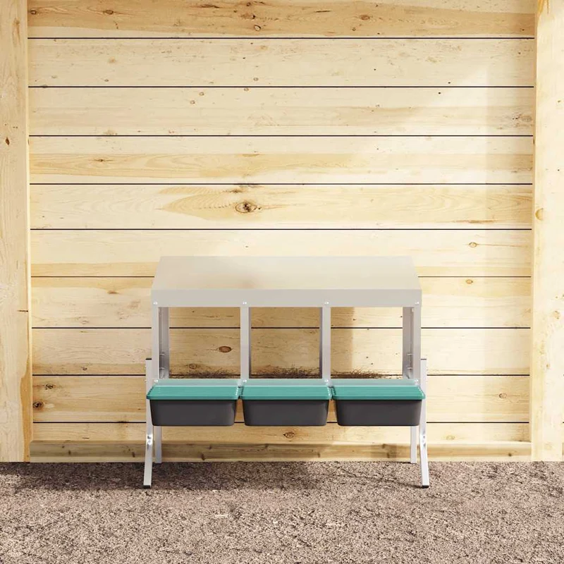 Abrollnest Hühner 3-fach Legenest Metall 83,5x50x68 cm höhenverstellbar