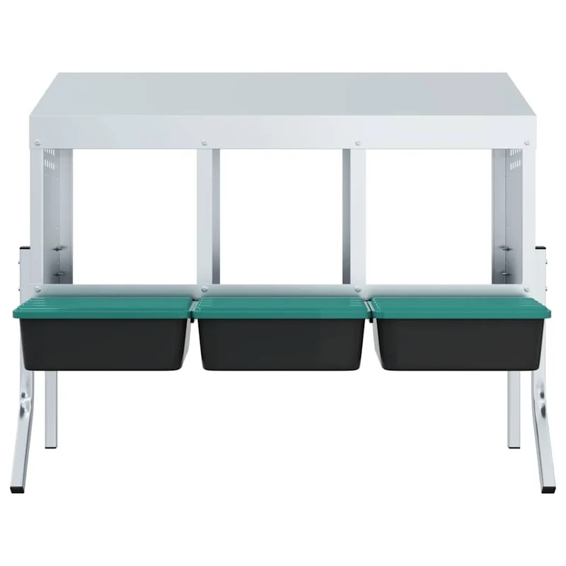 Abrollnest Hühner 3-fach Legenest Metall 83,5x50x68 cm höhenverstellbar