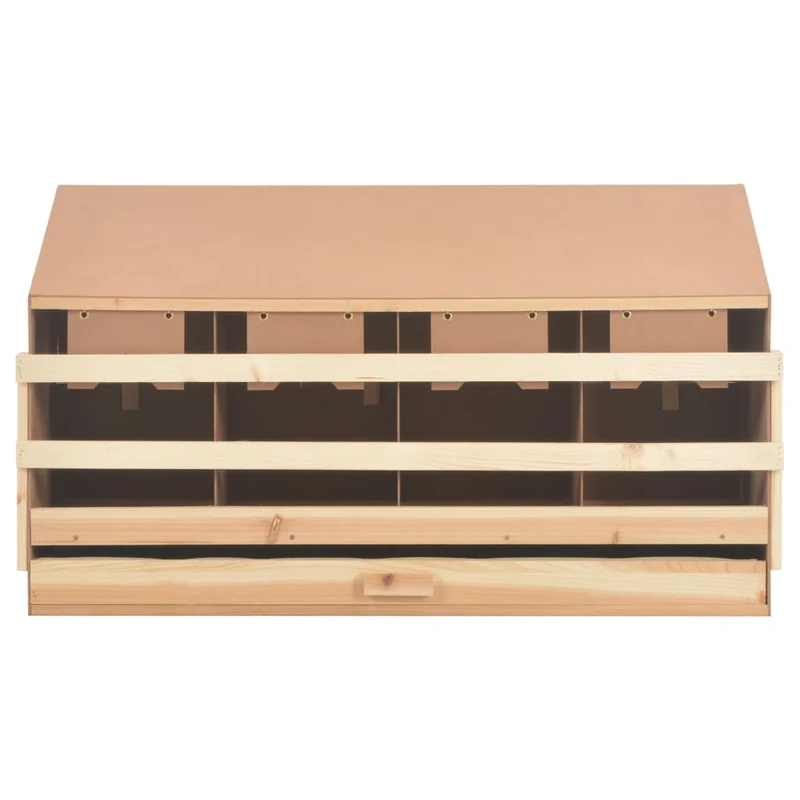 Abrollnest Hühner 4-fach Legenest Holz 106x40x59 cm Schrägdach Eierfach