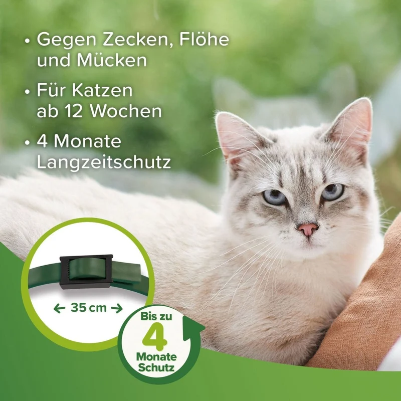 Beaphar Zecken- & Flohschutz Halsband für Katzen Grün