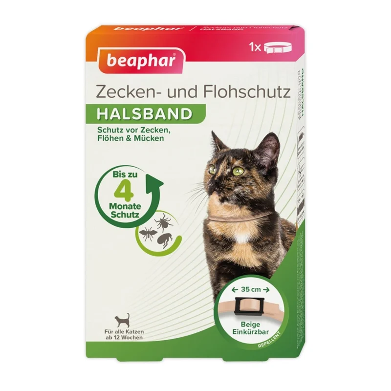 Beaphar Zecken- & Flohschutz Halsband für Katzen Beige
