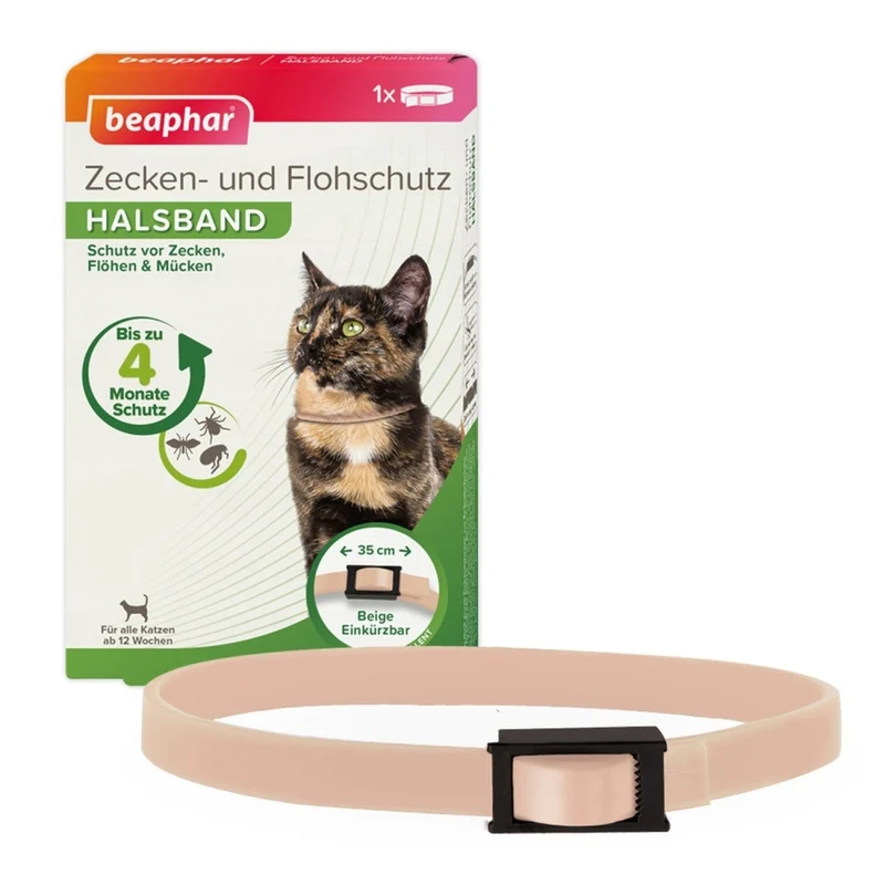 Beaphar Zecken- & Flohschutz Halsband für Katzen Beige