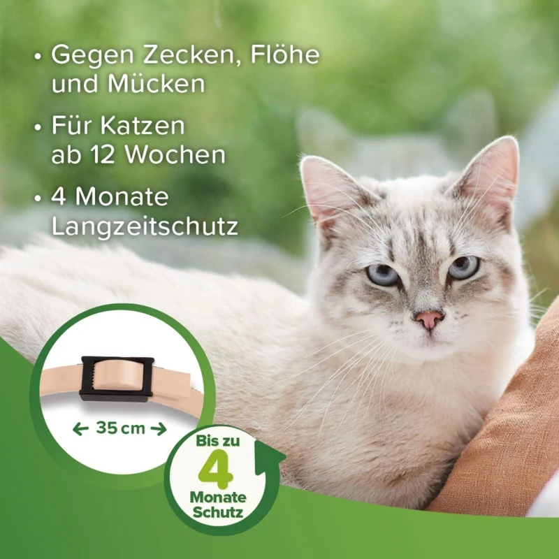 Beaphar Zecken- & Flohschutz Halsband für Katzen Beige