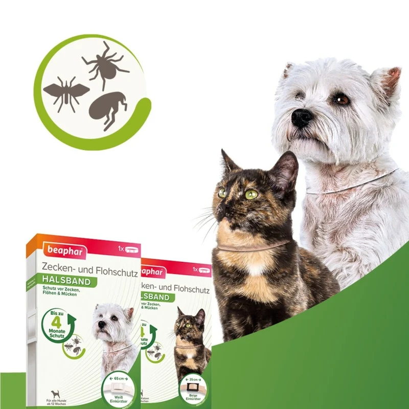 Beaphar Zecken- & Flohschutz Halsband für Katzen Beige