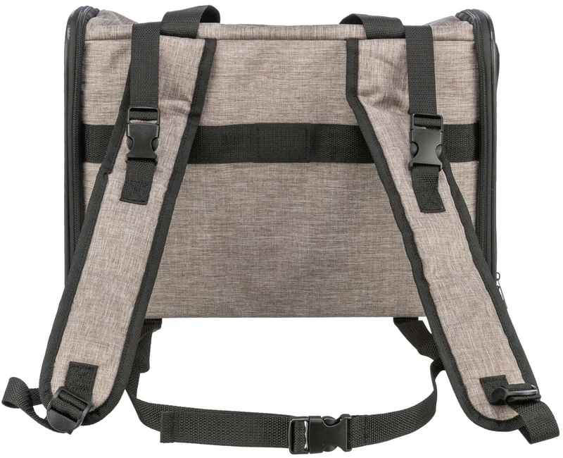Katzen- und Hunderucksack Shiva mit Trolley-befestigungsgurt und Außentaschen, braun/beige