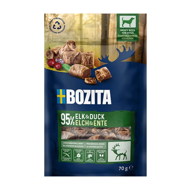 Bozita Meaty Bites Elch und Ente 70g MHD 01.27