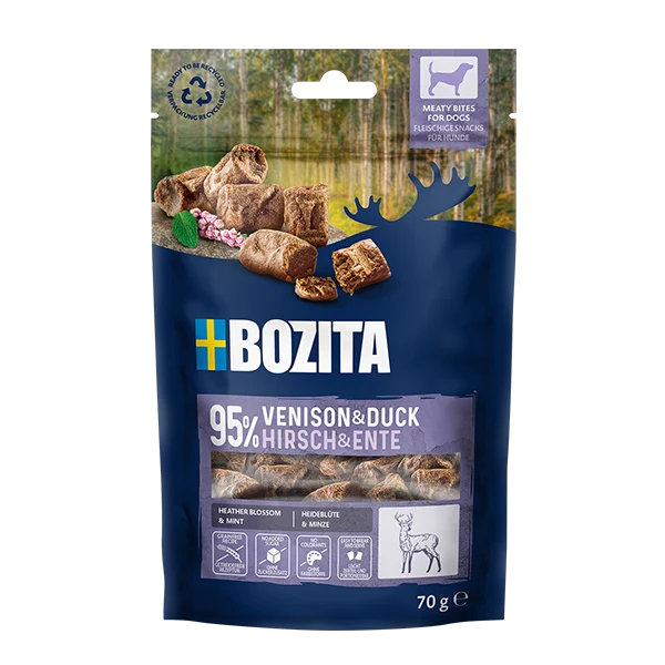 Bozita Meaty Bites Hirsch und Ente 70g MHD 01.27