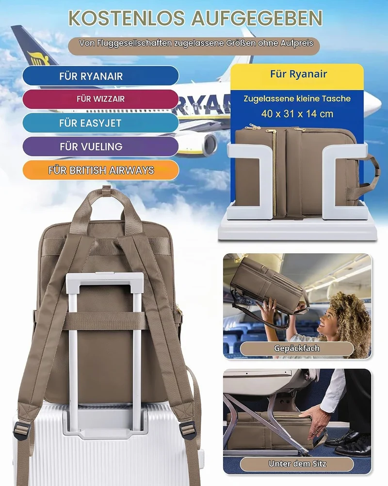 Reiserucksack Damen Ryanair Handgepäck 40x20x25 Rucksack Damen Herren Arbeit Handgepäck Rucksack Was