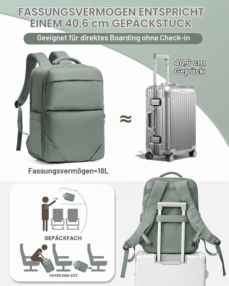 Reiserucksack Damen Ryanair Handgepäck 40x20x25 Rucksack Handgepäck Flugzeug Rucksack 40x20x25 Damen