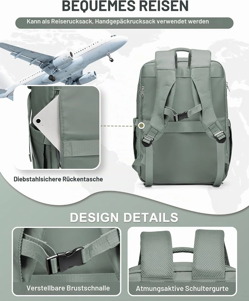 Reiserucksack Damen Ryanair Handgepäck 40x20x25 Rucksack Handgepäck Flugzeug Rucksack 40x20x25 Damen