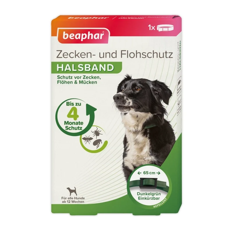 Beaphar Zecken- & Flohschutz Halsband für Hunde Grün