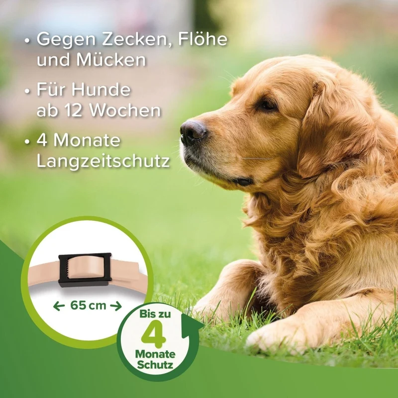 Beaphar Zecken- & Flohschutz Halsband für Hunde Beige