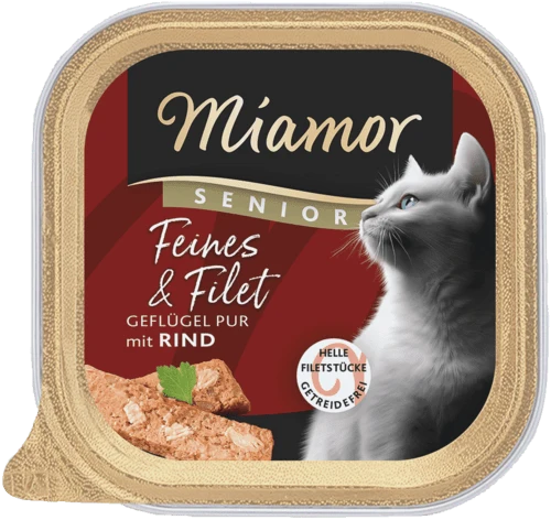 Miamor Feines & Filet Senior Geflügel Pur mit Rind