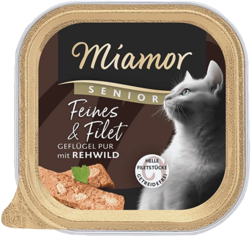 Miamor Feines & Filet Senior Geflügel Pur mit Rehwild