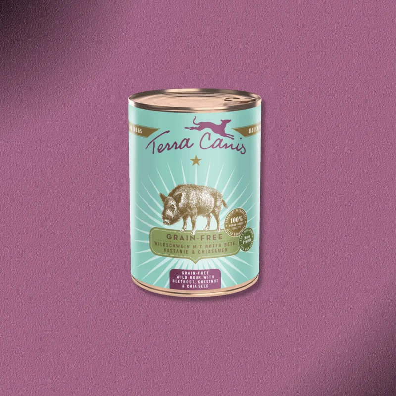 6x400g Terra Canis Grainfree Wildschwein mit Roter Bete, Kastanie und Chiasamen
